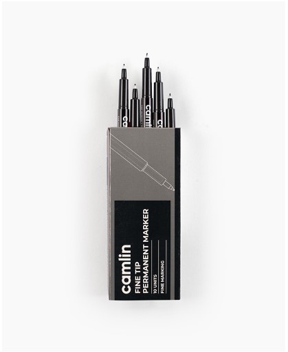 Camlin Fine Tip Permanent Marker Carton of 10 markers in Black shade